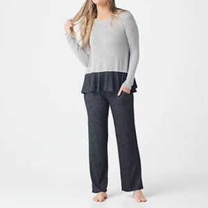 PL Cuddl Duds SoftKnit Ruffled Hem PJs Pajamas Set